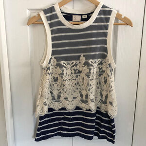 Anthropologie Postage Stamp boho top S